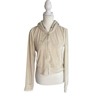 Juicy Couture Bling Velour Hoodie Gold